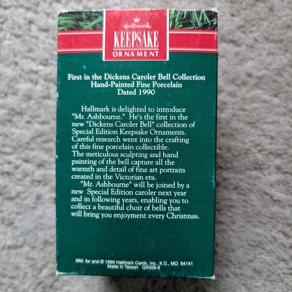 Vintage Hallmark, Hand Painted, Porcelain, Dickens Caroler Bell - Mr. Ashbourne - Picture 4 of 5